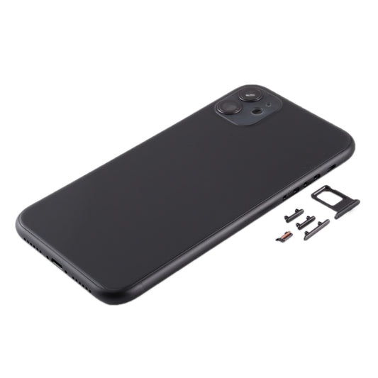 Back Housing Cover with SIM Card Tray & Side keys & Camera Lens for iPhone 11(Black) by buy2fix