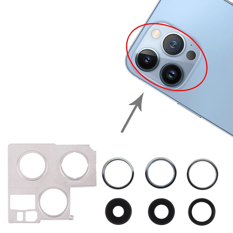 Camera Lens Cover With Retaining Bracket for iPhone 13 Pro (Green) by buy2fix