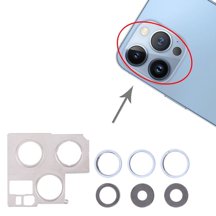 Camera Lens Cover With Retaining Bracket for iPhone 13 Pro(Sierra Blue) by buy2fix