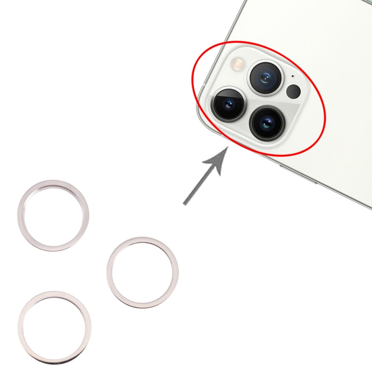 3 PCS Rear Camera Glass Lens Metal Outside Protector Hoop Ring for iPhone 13 Pro(White) by buy2fix