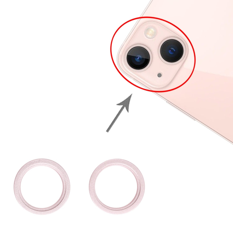 2 PCS Rear Camera Glass Lens Metal Outside Protector Hoop Ring for iPhone 13 mini(Gold) by buy2fix