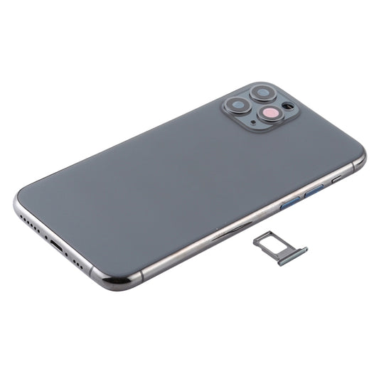 Battery Back Cover Assembly (with Side Keys & Power Button + Volume Button Flex Cable & Wireless Charging Module & Motor & Charging Port & Speaker Ringer Buzzer & Card Tray & Camera Lens Cover) for iPhone 11 Pro Max(Grey) by buy2fix