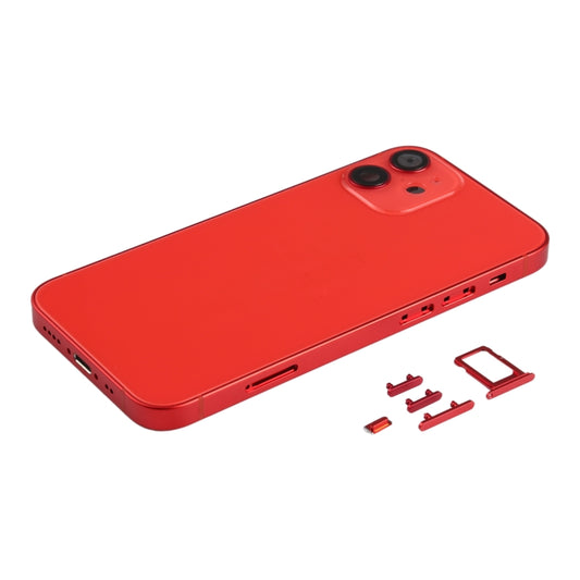 Back Housing Cover with SIM Card Tray & Side Keys & Camera Lens for iPhone 12 mini(Red) by buy2fix