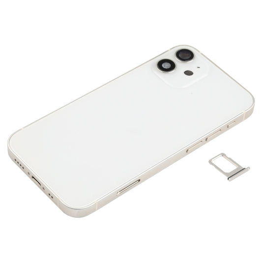 Battery Back Cover (with Side Keys & Card Tray & Power + Volume Flex Cable & Wireless Charging Module) for iPhone 12 Mini(White) by buy2fix