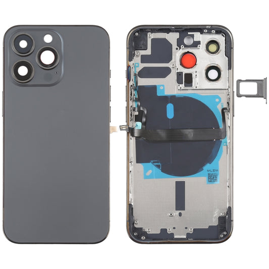 For iPhone 13 Pro Battery Back Cover with Side Keys & Card Tray & Power + Volume Flex Cable & Wireless Charging Module(Black) - Repair & Spare Parts by buy2fix | Online Shopping UK | buy2fix