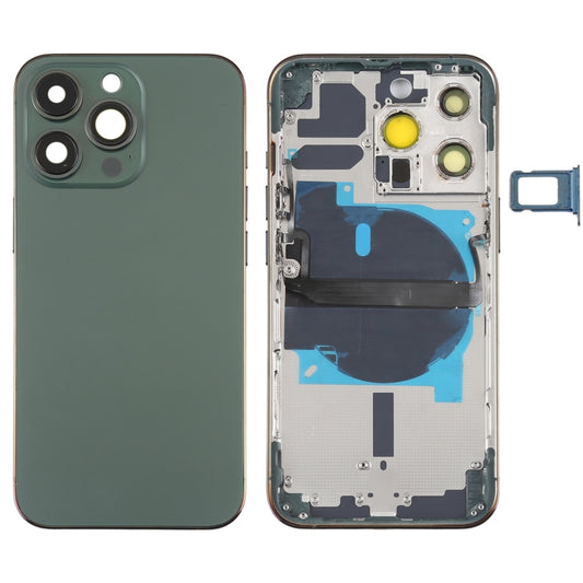 For iPhone 13 Pro Battery Back Cover with Side Keys & Card Tray & Power + Volume Flex Cable & Wireless Charging Module(Green) - Repair & Spare Parts by buy2fix | Online Shopping UK | buy2fix