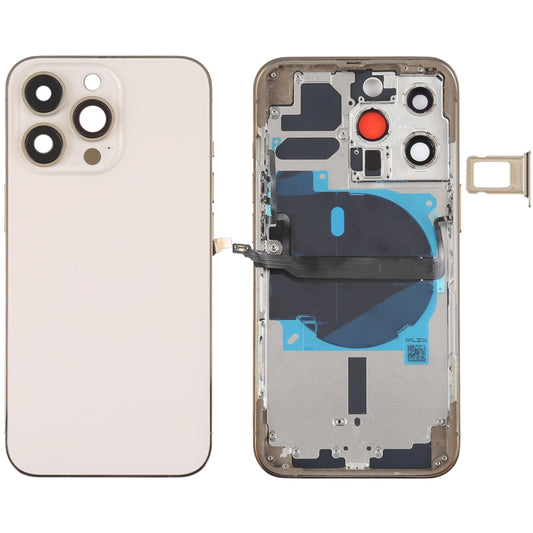 For iPhone 13 Pro Battery Back Cover with Side Keys & Card Tray & Power + Volume Flex Cable & Wireless Charging Module(Gold) - Repair & Spare Parts by buy2fix | Online Shopping UK | buy2fix