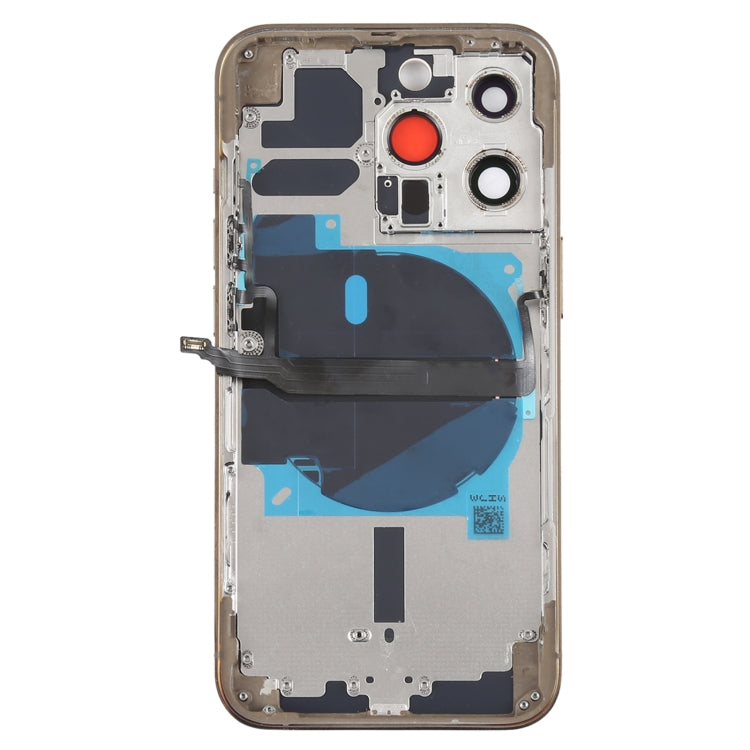 For iPhone 13 Pro Battery Back Cover with Side Keys & Card Tray & Power + Volume Flex Cable & Wireless Charging Module(Gold) - Repair & Spare Parts by buy2fix | Online Shopping UK | buy2fix
