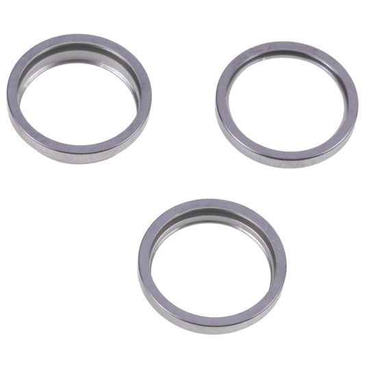 For iPhone 14 Pro 3PCS Rear Camera Glass Lens Metal Outside Protector Hoop Ring(Grey) by buy2fix