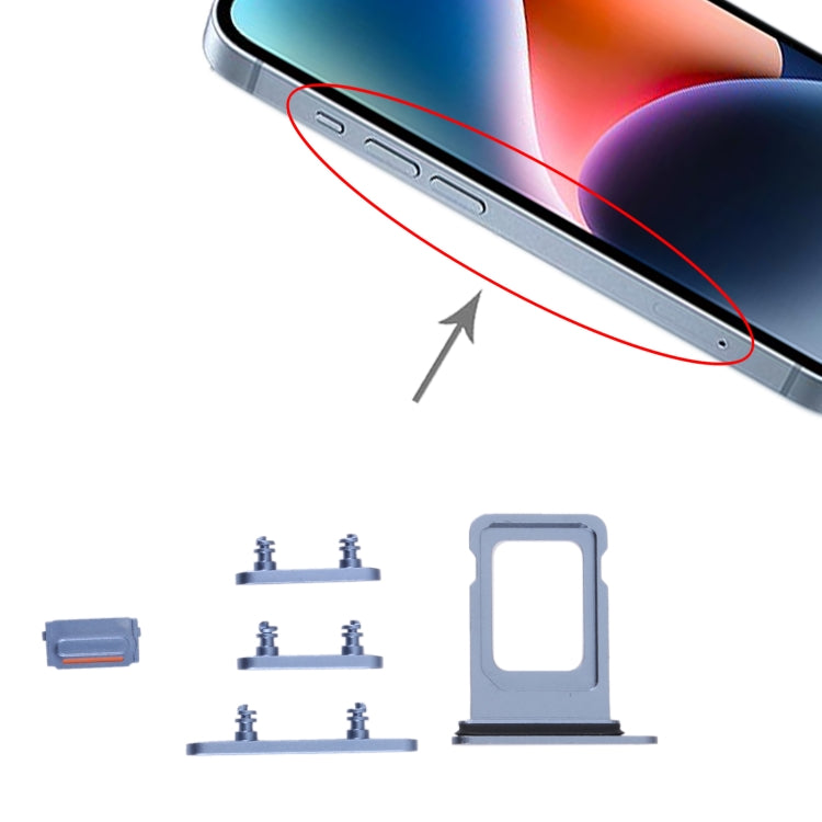 SIM Card Tray + SIM Card Tray + Side Keys for iPhone 14 (Blue) by buy2fix