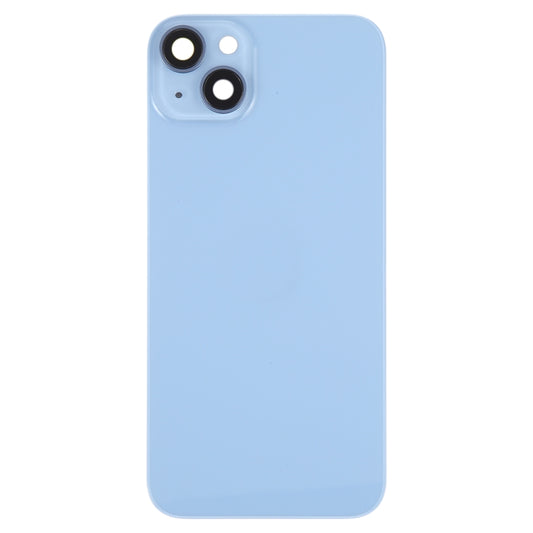 Glass Battery Back Cover with Holder for iPhone 14(Blue) by buy2fix
