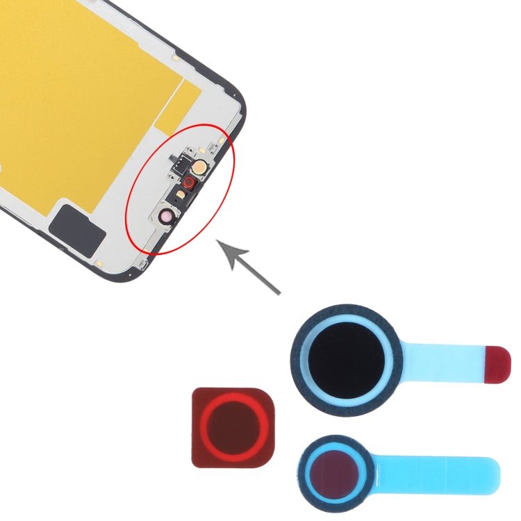 100/Set Front Camera LCD Shading Sealing Sticker for iPhone 14 / 14 Plus by buy2fix