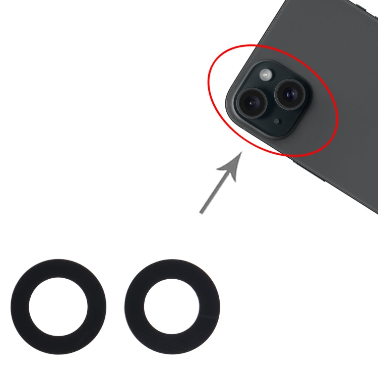 For iPhone 15 Plus 2 in 1 Back Camera Lens by buy2fix