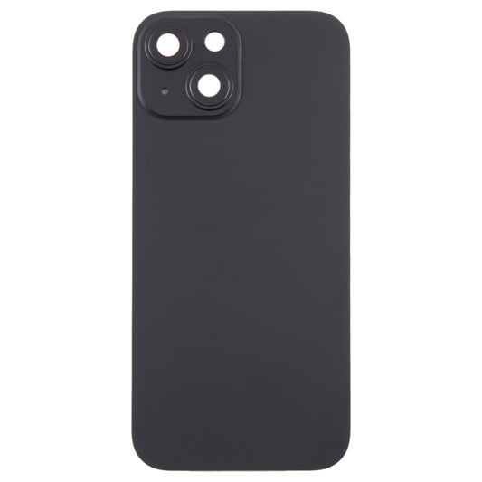 For iPhone 15 Plus Glass Battery Back Cover with Camera Lens Cover(Black) by buy2fix