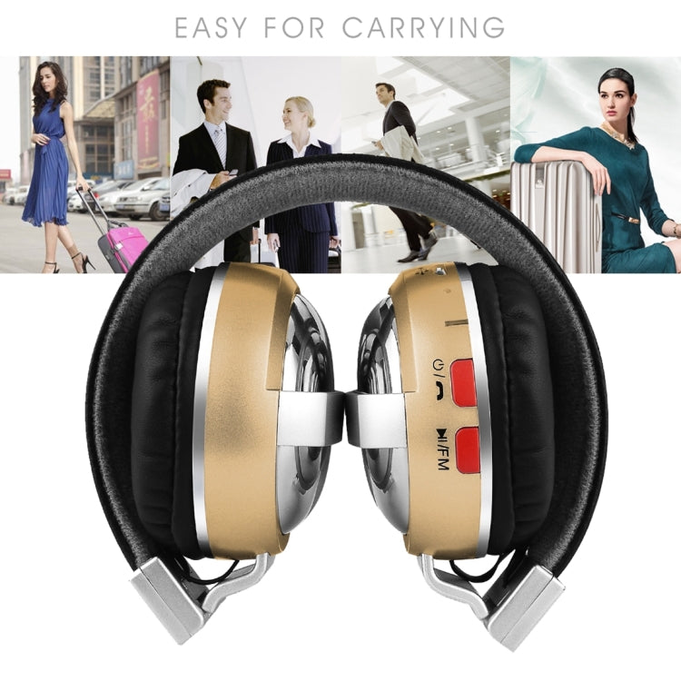 BTH-868 Stereo Sound Quality V4.2 Bluetooth Headphone, Bluetooth Distance: 10m, Support 3.5mm Audio Input & FM(Gold) by buy2fix