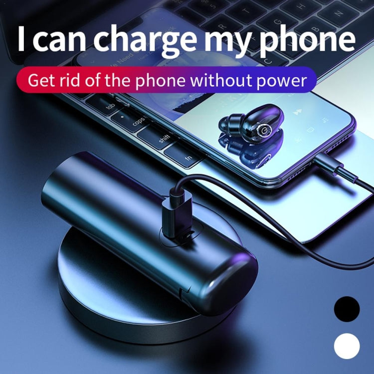 V21 Mini Single Ear Stereo Bluetooth V5.0 Wireless Earphones with Charging Box(White) by buy2fix