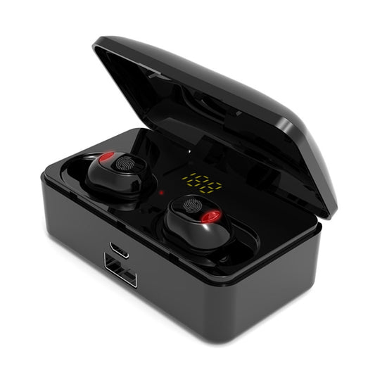 G10 TWS Bluetooth 5.0 Wireless Bluetooth Earphone with Charging Box, Support Digital Display & HD Call & Power Bank(Black) by buy2fix