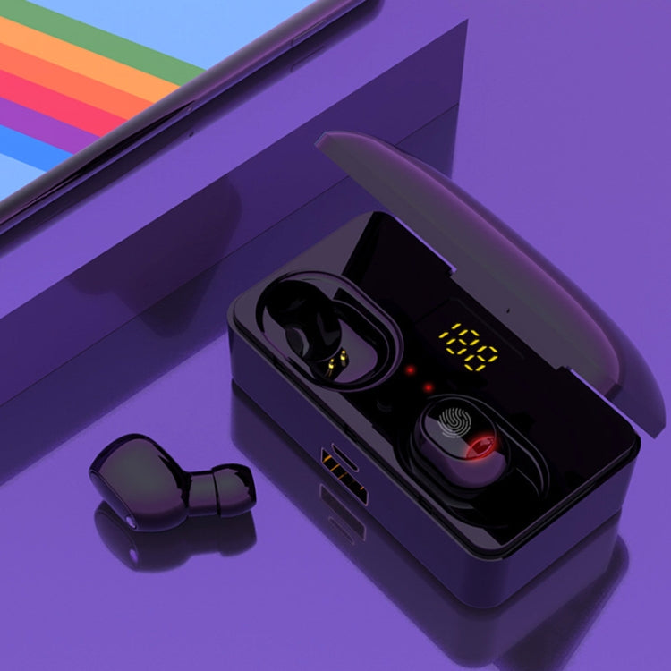 G10 TWS Bluetooth 5.0 Wireless Bluetooth Earphone with Charging Box, Support Digital Display & HD Call & Power Bank(Black) by buy2fix