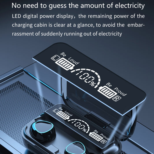 M10 Bluetooth 5.1 TWS Digital Display Wireless Bluetooth Earphone with Charging Box, Support Touch & Siri & Battery Display(Green) by buy2fix