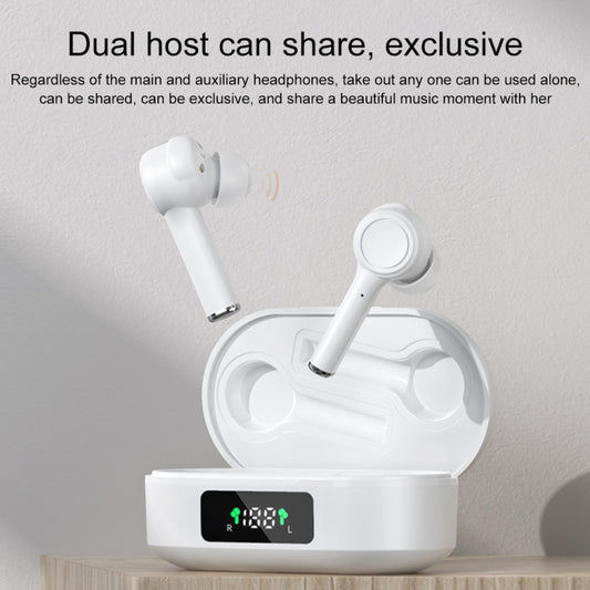 MI4 Bluetooth 5.0 LED Digital Display Intelligent Noise Reduction True Wireless Bluetooth Earphone (White) by buy2fix