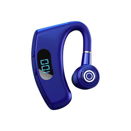 V12 Bluetooth 5.2 Business Hanging Ear Style Smart LED Digital Display Wireless Bluetooth Earphone with Charging Box (Blue) by buy2fix