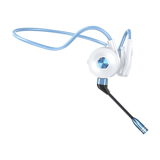 M-1 Back-mounted Touch Noise Reduction Bone Conduction Bluetooth Earphone with Detachable Microphone (Blue) by buy2fix