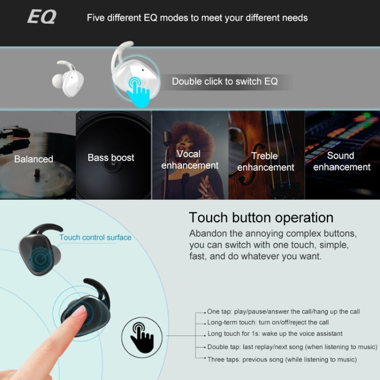 LE-703 Bluetooth 5.0 Waterproof True Wireless Sports Bluetooth Earphone (Pink) by buy2fix