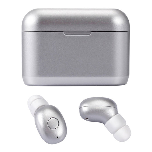 DT-4 IPX Waterproof Bluetooth 5.0 Wireless Bluetooth Earphone with 350mAh Magnetic Charging Box, Support for Calling(Silver) by buy2fix