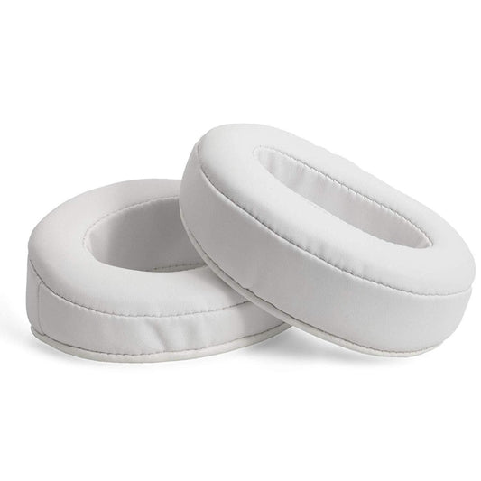 1 Pair Oval Leather Beveled Headphone Protective Case for Brainwavz HM5 / Philip SHP9500(White) by buy2fix