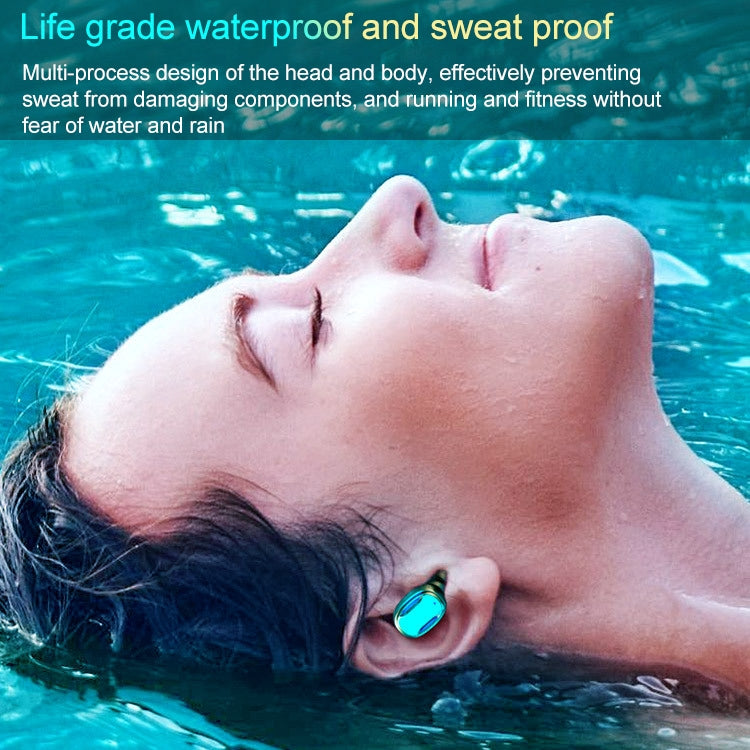 A22 English Version Pull-out Digital Display Bluetooth Earphone with Magnetic Charging Box, Support Touch Light & Power Bank (Blue) by buy2fix