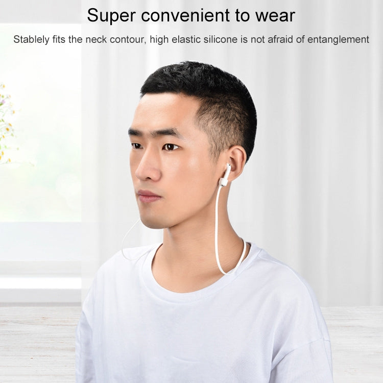 Wireless Bluetooth Headset Anti-lost Rope Magnetic Silicone Lanyard for Apple AirPods 1 / 2(White) by buy2fix
