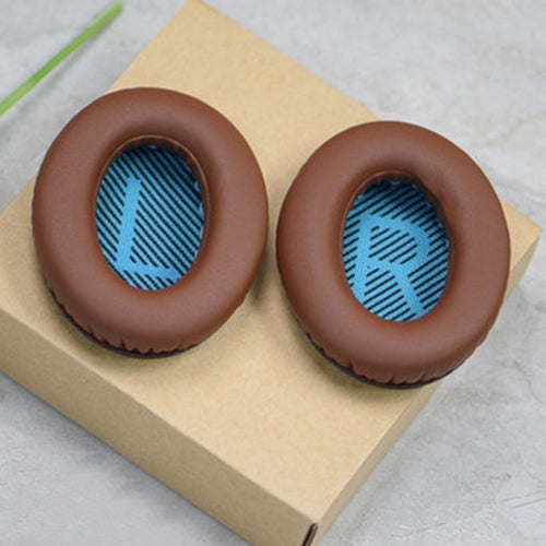 1 Pair Soft Earmuff Headphone Jacket with LR Cotton for BOSE QC2 / QC15 / AE2 / QC25 / QC35 (Brown Blue) by buy2fix