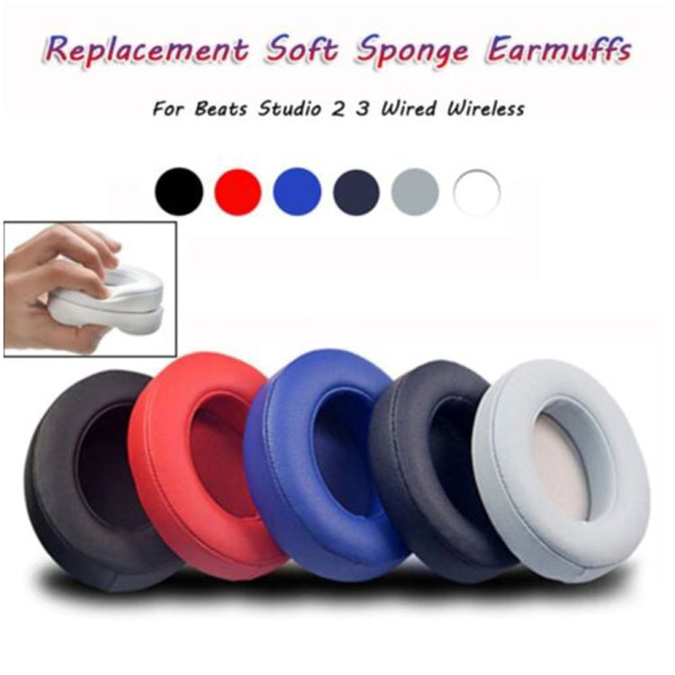 1 Pair Soft Sponge Earmuff Headphone Jacket for Beats Solo 2.0, Wired Version(Blue) by buy2fix