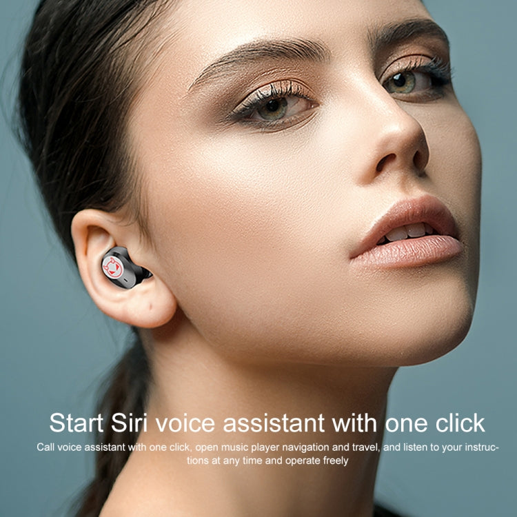 M23 Little Devil Pattern Intelligent Noise Reduction Touch Bluetooth Earphone with Three-screen Battery Display & Mirror Charging Box, Support HD Call & Siri (Black) by buy2fix