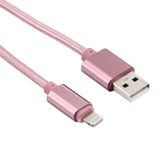 1m Woven Style Metal Head 84 Cores 8 Pin to USB 2.0 Data / Charger Cable(Rose Gold) by buy2fix