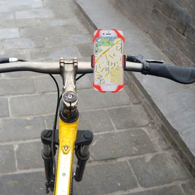 360 Degree Rotation Bicycle Phone Holder with Flexible Stretching Clip for iPhone 7 & 7 Plus / iPhone 6 & 6 Plus / iPhone 5 & 5C & 5s(Red) by buy2fix