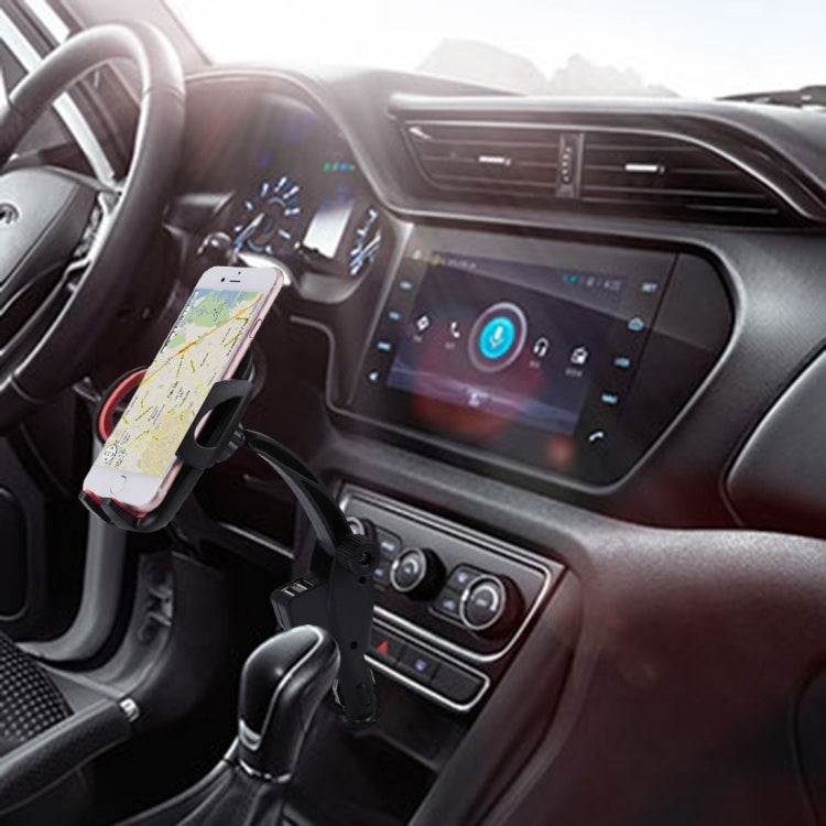 HC006 2 in 1 Car Charger & 360 Rotation Holder, For iPhone, Galaxy, Huawei, Xiaomi, LG, HTC and other Smartphones of width 47-92mm Smartphone(Red) by buy2fix