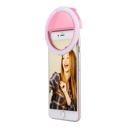 Charging Selfie Beauty Light For iPhone, Galaxy, Huawei, Xiaomi, LG, HTC and Other Smart Phones with Adjustable Clip & USB Cable(Pink) by buy2fix