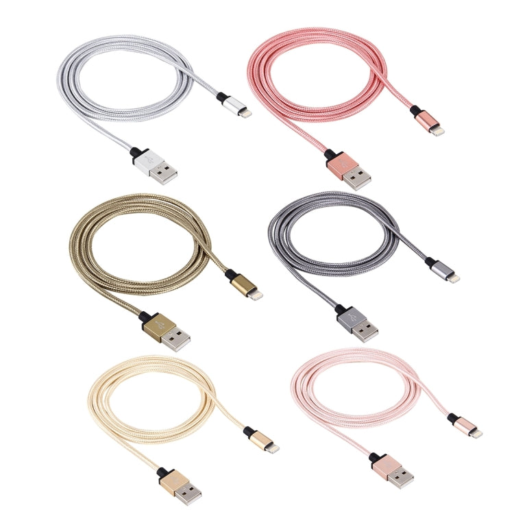1m Woven Style Metal Head 58 Cores 8 Pin to USB 2.0 Data / Charger Cable(Pink) by buy2fix