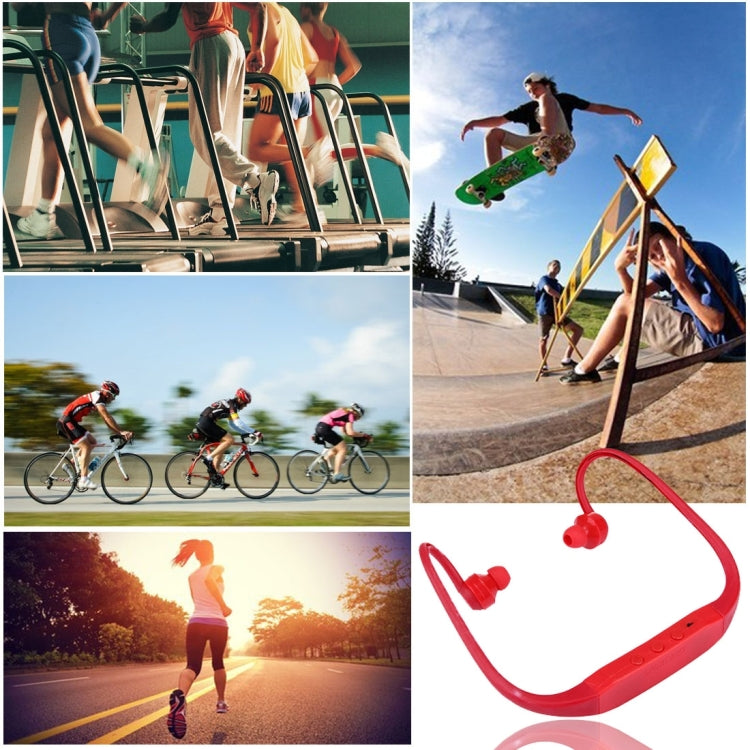 506 Life Waterproof Sweatproof Stereo Wireless Sports Earbud Earphone In-ear Headphone Headset with Micro SD Card Slot, For Smart Phones & iPad & Laptop & Notebook & MP3 or Other Audio Devices, Maximum SD Card Storage: 8GB(Red) by buy2fix