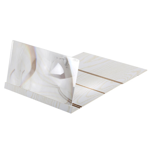12.0 inch Universal Foldable Portable Wood + Organic Glass Eyeshield 3D Video Mobile Phone Screen Magnifier Bracket Enlarge with Holder for All Smartphones, Size: 260*190*8mm(White) by buy2fix