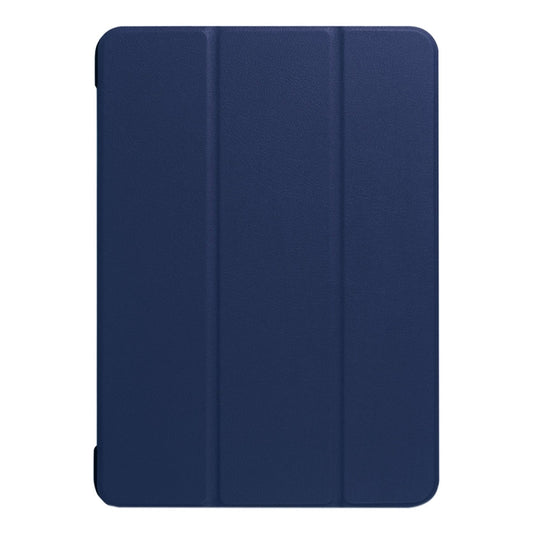 For iPad 9.7 (2018) & iPad 9.7 (2017) Custer Texture Horizontal Flip Leather Case with Three-folding Holder & Sleep / Wake-up Function(Dark Blue) by buy2fix