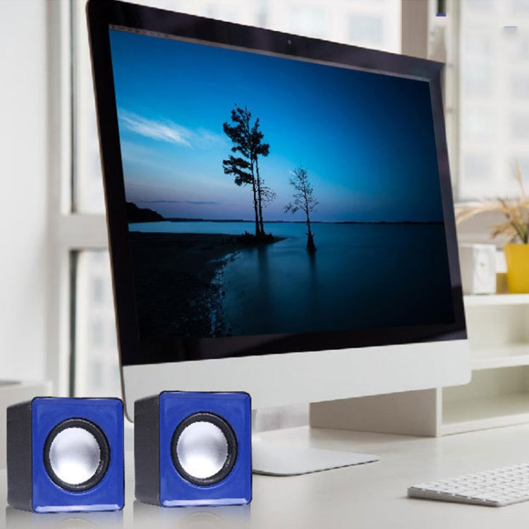 USB Mini Mobile Phone Computer Wired Speaker, Does Not Support Tuning(Blue) by buy2fix
