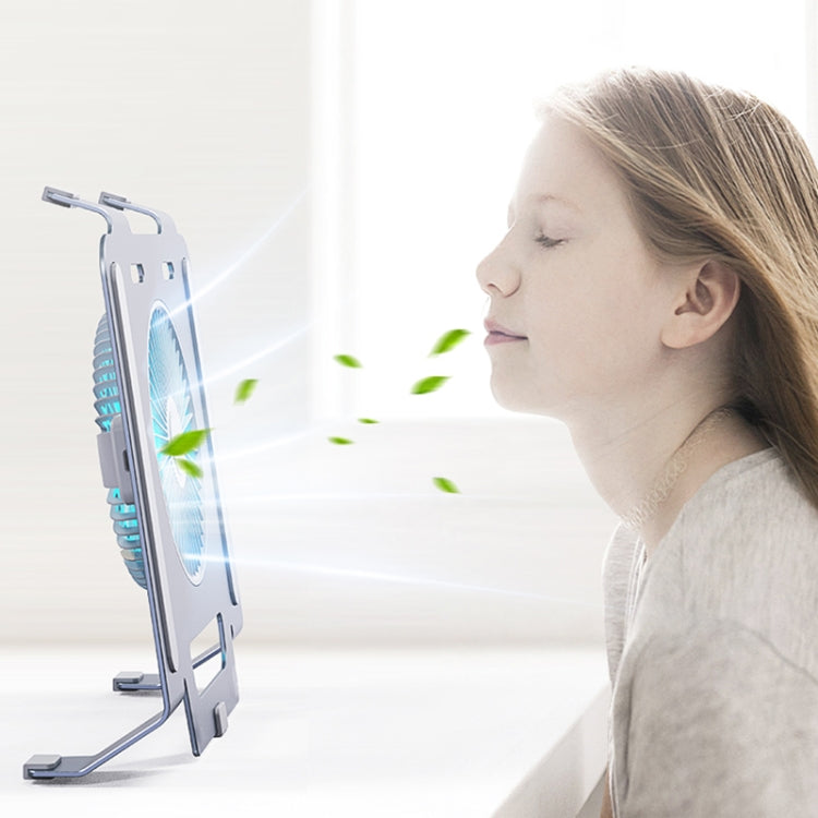 R-JUST HZ25 3.5W Aluminum Alloy Large Turbo Desktop Fan Cooling Laptop Stand(Silver) by R-JUST