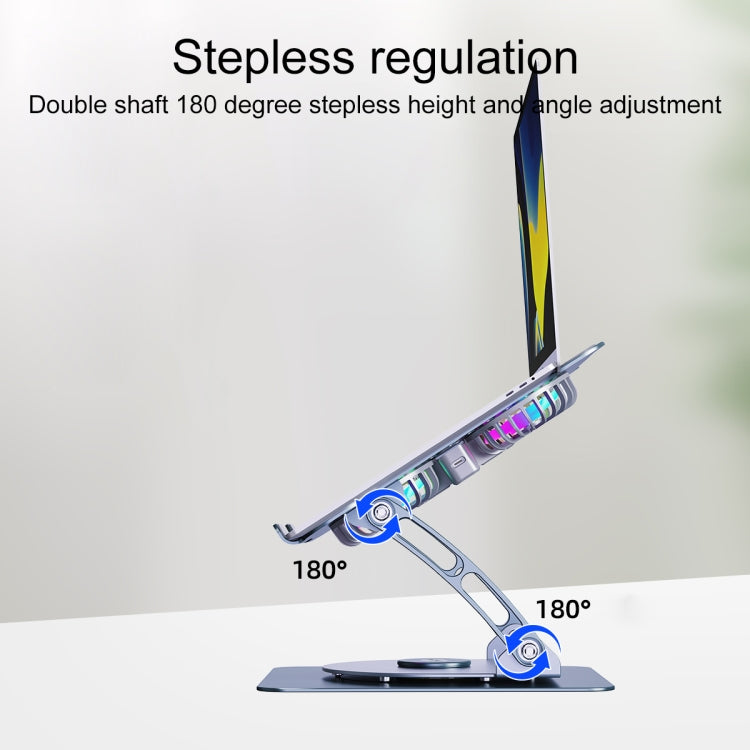 R- JUST HZ13-1 Rotating Foldable Multi-Angle Aluminum Alloy Laptop Fan Bracket (Silver) by R-JUST