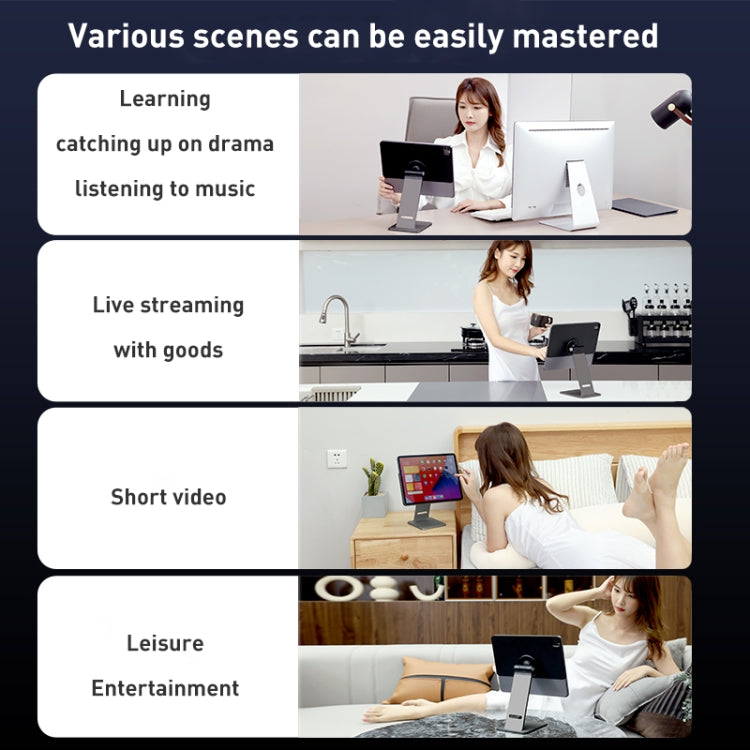 For iPad 11 inch R-JUST HZ36 360-degree Rotating Aluminum Alloy Magnetic Tablet Stand(Tarnish) by R-JUST