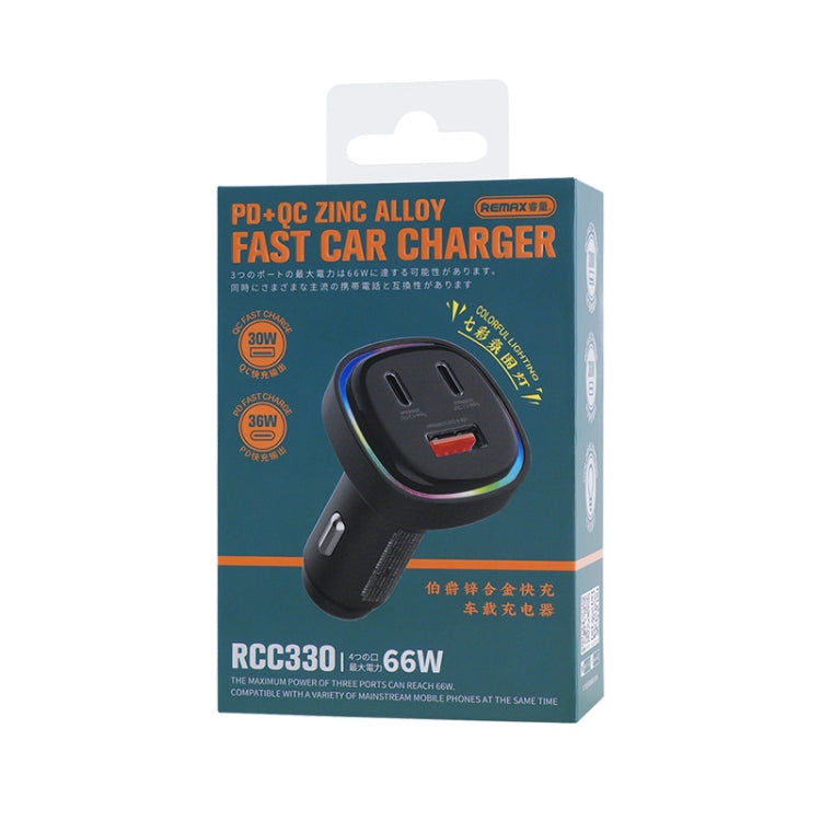 REMAX RCC330 Earl Series 3 in 1 Car 66W PD Fast Charger with Indicator Light by REMAX