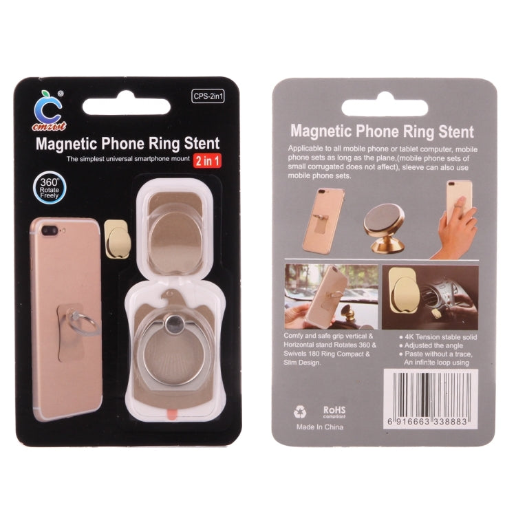 Cmzact CPS-2in1 2 in 1 Eagle Shape 360 Degrees Rotation Magnetic Phone Ring Stent Car Hook Mount(Gold) by buy2fix