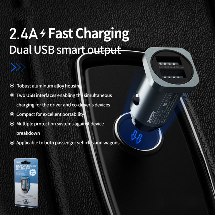 REMAX RCC226 SETT 2.4A Dual USB Interface Intelligent Car Charger (Tarnish) by REMAX