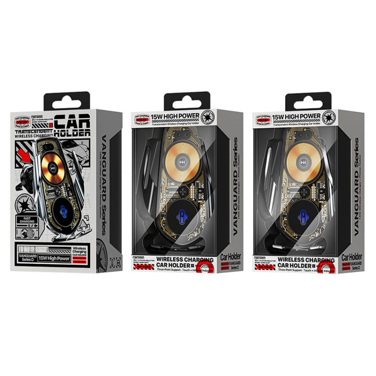 WK WP-U205 15W Vanguard Series Transcendent Wireless Charging Car Holder (Silver) by WK